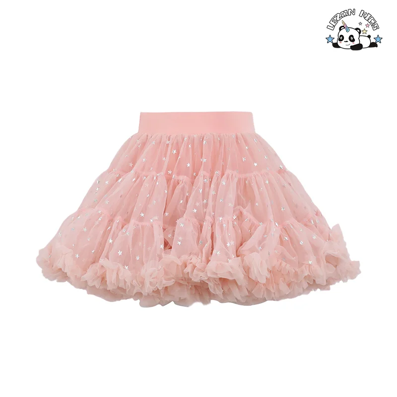 LEZONKIDS - Wholesale Hot Selling Glitter Printed Ballet Dance Costumes Puffy Little Girls Kids Tutu Skirt